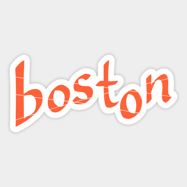 BOSTON (with lines) Sticker by weloveart